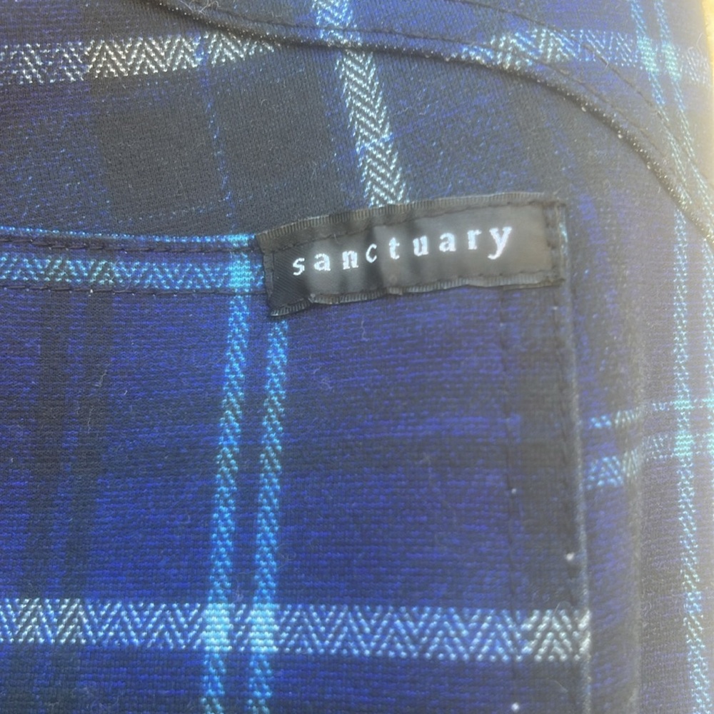 Sanctuary Blue/Black Plaid Women's Pants Size L - Picture 5 of 6